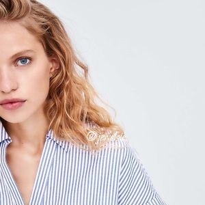 ZARA Poplin dress ZARA | Short Stripes Cotton